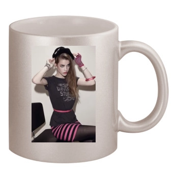 Barbara Palvin 11oz Metallic Silver Mug