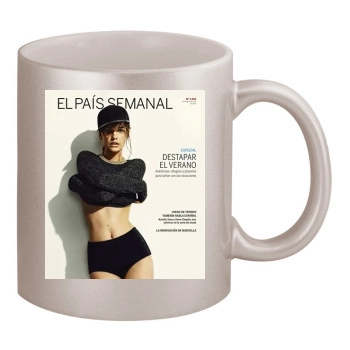 Barbara Palvin 11oz Metallic Silver Mug