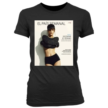 Barbara Palvin Women's Junior Cut Crewneck T-Shirt