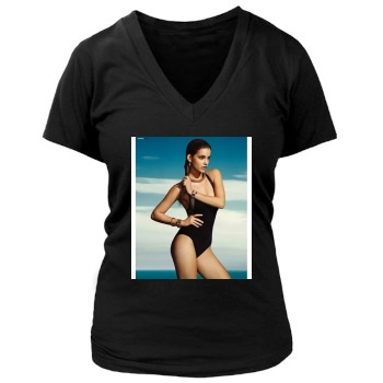 Barbara Palvin Women's Deep V-Neck TShirt