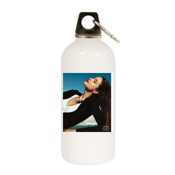 Barbara Palvin White Water Bottle With Carabiner