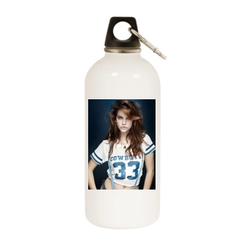 Barbara Palvin White Water Bottle With Carabiner