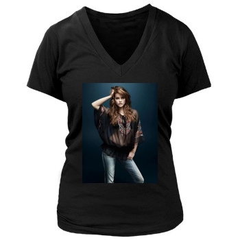 Barbara Palvin Women's Deep V-Neck TShirt