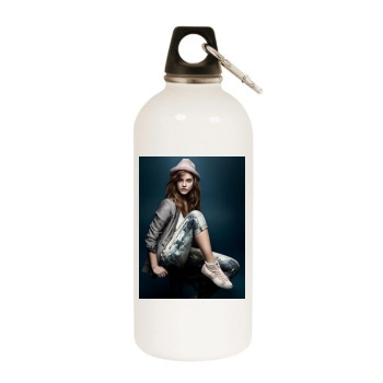 Barbara Palvin White Water Bottle With Carabiner