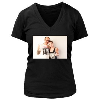 Barbara Palvin Women's Deep V-Neck TShirt