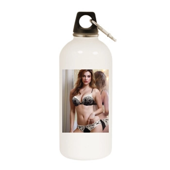 Barbara Palvin White Water Bottle With Carabiner