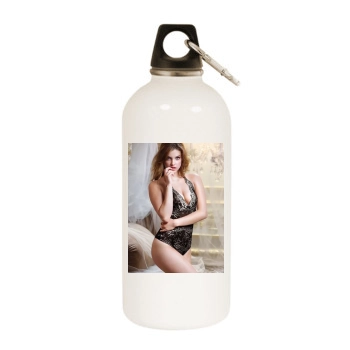 Barbara Palvin White Water Bottle With Carabiner