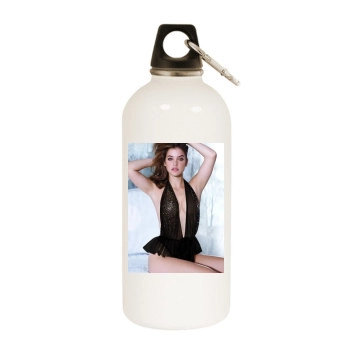 Barbara Palvin White Water Bottle With Carabiner