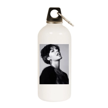 Barbara Palvin White Water Bottle With Carabiner