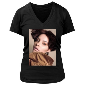 Barbara Palvin Women's Deep V-Neck TShirt