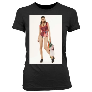 Barbara Palvin Women's Junior Cut Crewneck T-Shirt