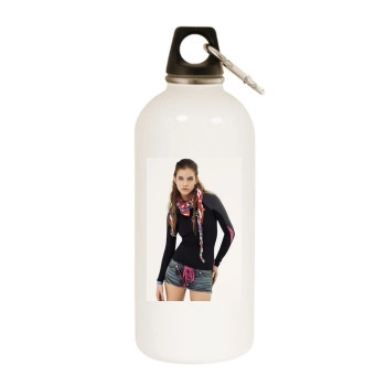 Barbara Palvin White Water Bottle With Carabiner