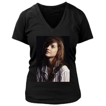 Barbara Palvin Women's Deep V-Neck TShirt