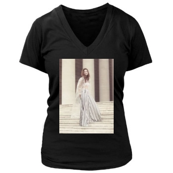 Barbara Palvin Women's Deep V-Neck TShirt