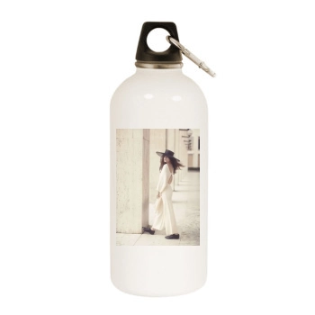 Barbara Palvin White Water Bottle With Carabiner