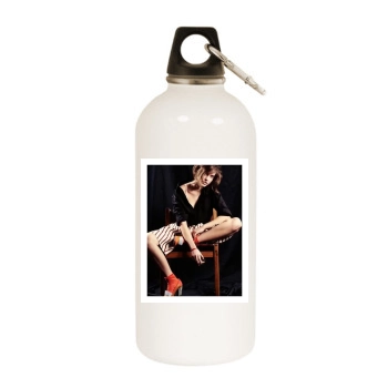 Barbara Palvin White Water Bottle With Carabiner