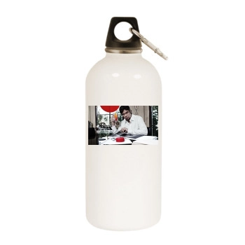 Benicio del Toro White Water Bottle With Carabiner