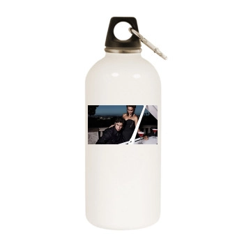 Benicio del Toro White Water Bottle With Carabiner