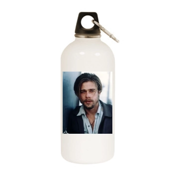 Brad Pitt White Water Bottle With Carabiner