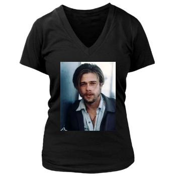 Brad Pitt Women's Deep V-Neck TShirt