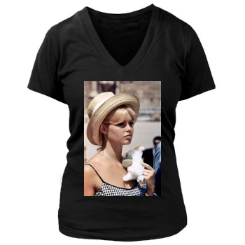 Brigitte Bardot Women's Deep V-Neck TShirt