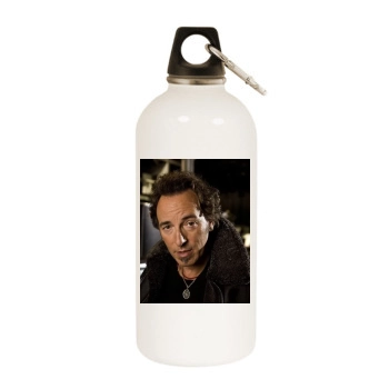 Bruce Springsteen White Water Bottle With Carabiner