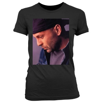 Bruce Willis Women's Junior Cut Crewneck T-Shirt