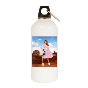 Candice Swanepoel White Water Bottle With Carabiner