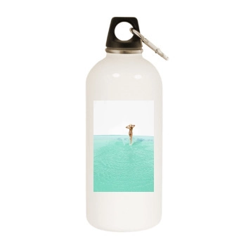 Candice Swanepoel White Water Bottle With Carabiner