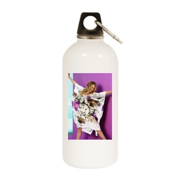 Candice Swanepoel White Water Bottle With Carabiner