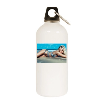 Candice Swanepoel White Water Bottle With Carabiner