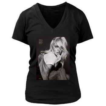 Candice Swanepoel Women's Deep V-Neck TShirt