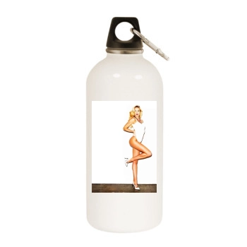 Candice Swanepoel White Water Bottle With Carabiner