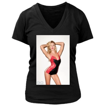 Candice Swanepoel Women's Deep V-Neck TShirt