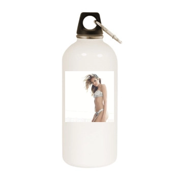 Candice Swanepoel White Water Bottle With Carabiner