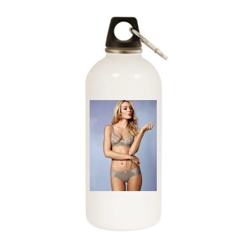 Candice Swanepoel White Water Bottle With Carabiner