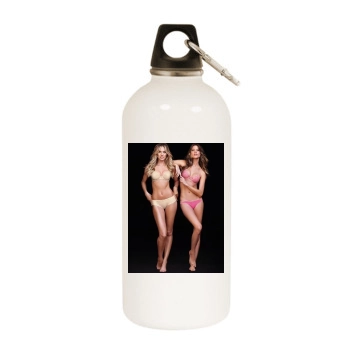 Candice Swanepoel White Water Bottle With Carabiner