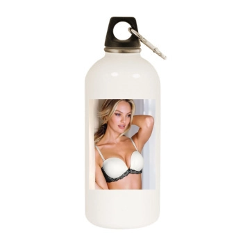 Candice Swanepoel White Water Bottle With Carabiner