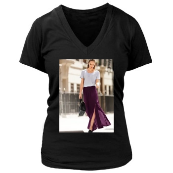 Candice Swanepoel Women's Deep V-Neck TShirt