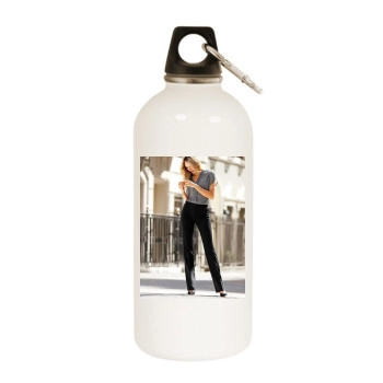 Candice Swanepoel White Water Bottle With Carabiner