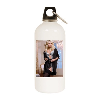 Candice Swanepoel White Water Bottle With Carabiner