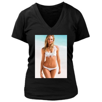 Candice Swanepoel Women's Deep V-Neck TShirt