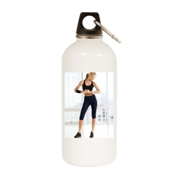 Candice Swanepoel White Water Bottle With Carabiner