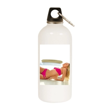 Candice Swanepoel White Water Bottle With Carabiner