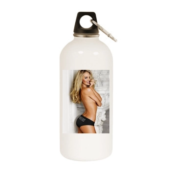 Candice Swanepoel White Water Bottle With Carabiner