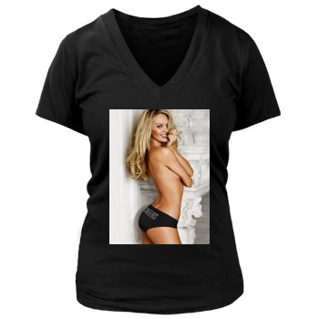 Candice Swanepoel Women's Deep V-Neck TShirt