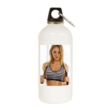 Candice Swanepoel White Water Bottle With Carabiner