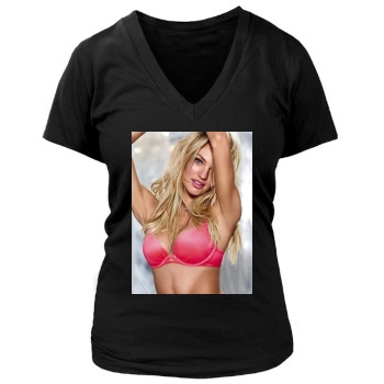 Candice Swanepoel Women's Deep V-Neck TShirt