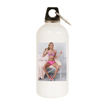 Candice Swanepoel White Water Bottle With Carabiner