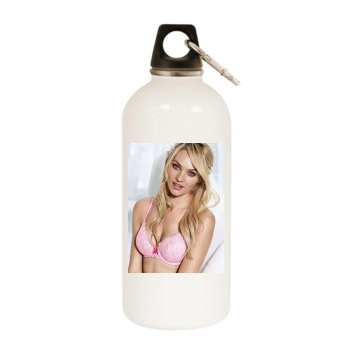 Candice Swanepoel White Water Bottle With Carabiner